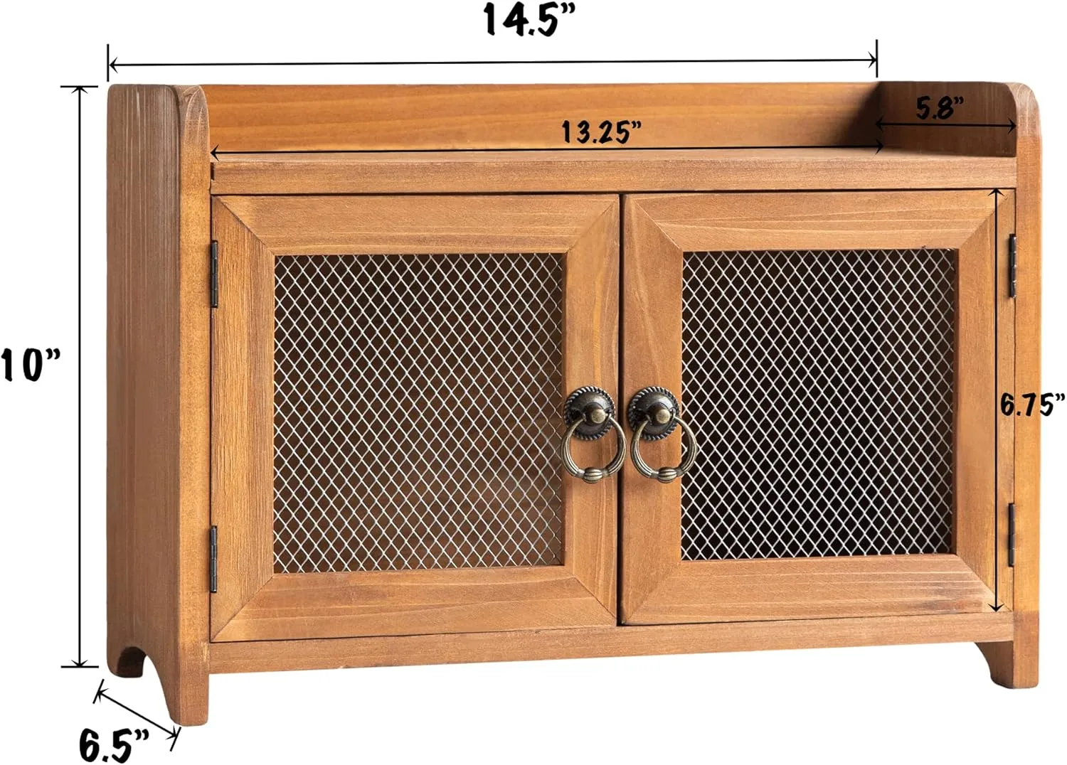 COLLECTIVE HOME - Storage Cabinet, Mini Countertop Cabinet, Wood Organizer for Kitchen Living Room Bedroom Bathroom Office with Magnetic Door, 14.5 x 6.5 x 10 (Brown) - Image 2