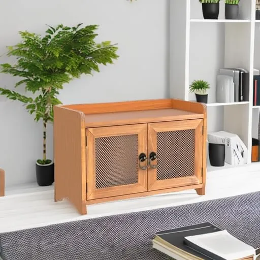 COLLECTIVE HOME - Storage Cabinet, Mini Countertop Cabinet, Wood Organizer for Kitchen Living Room Bedroom Bathroom Office with Magnetic Door, 14.5 x 6.5 x 10 (Brown) - Image 5