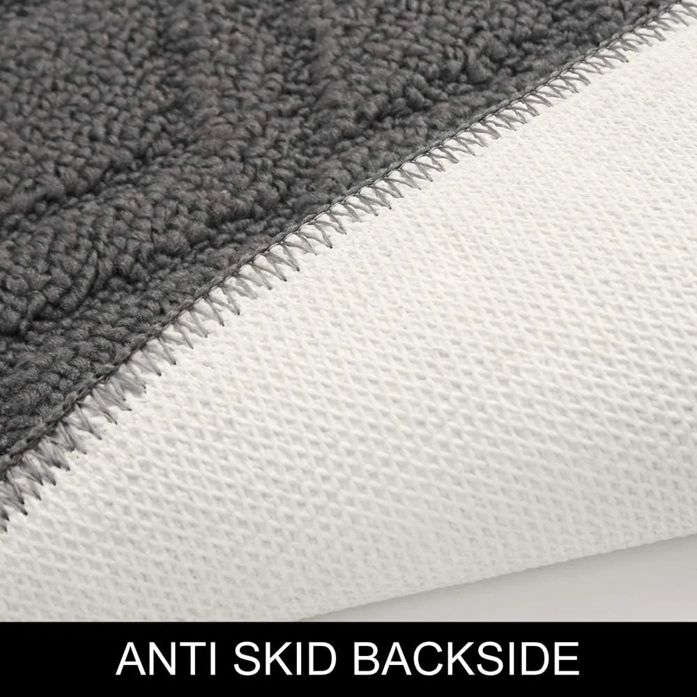 COSY HOMEER 48x20 Inch/30X20 Inch Kitchen Rug Mats Made of 100% Polypropylene 2 Pieces Soft Kitchen Mat Specialized in Anti Slippery and Machine Washable (Grey) - Image 3