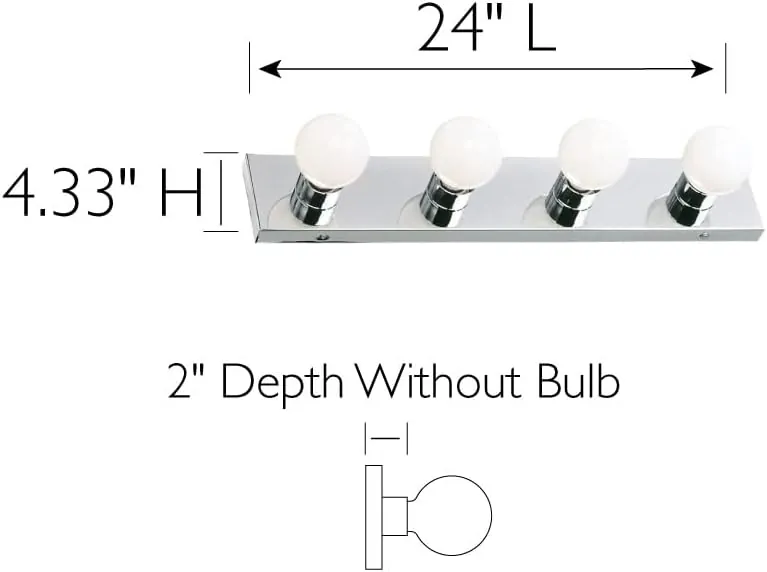 Design House 500892 4-Light Vanity Strip Light Contemporary Dimmable for Bathroom, Bedroom, Makeup Vanity, Polished Chrome - Image 3