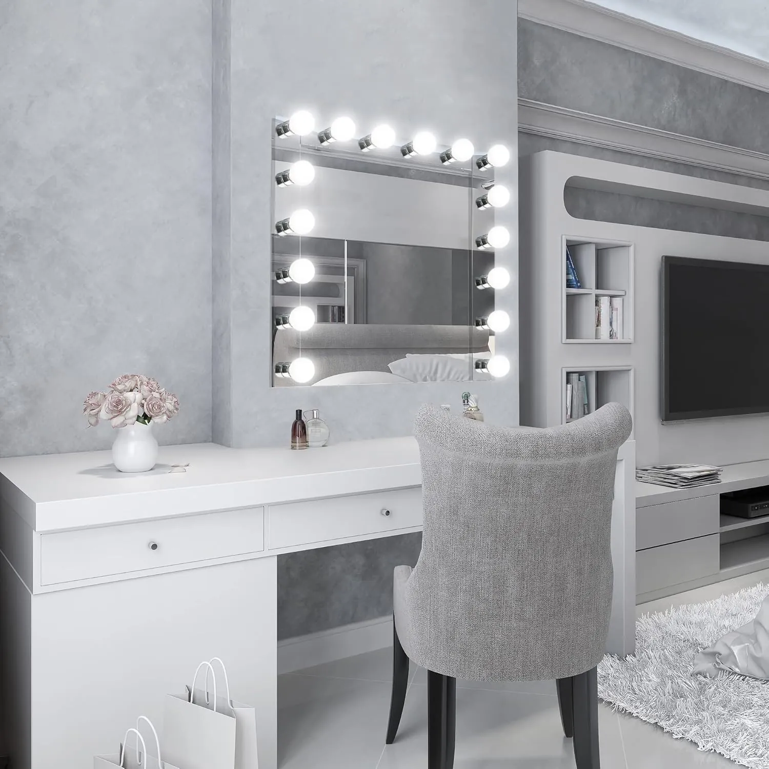 Design House 500892 4-Light Vanity Strip Light Contemporary Dimmable for Bathroom, Bedroom, Makeup Vanity, Polished Chrome - Image 6