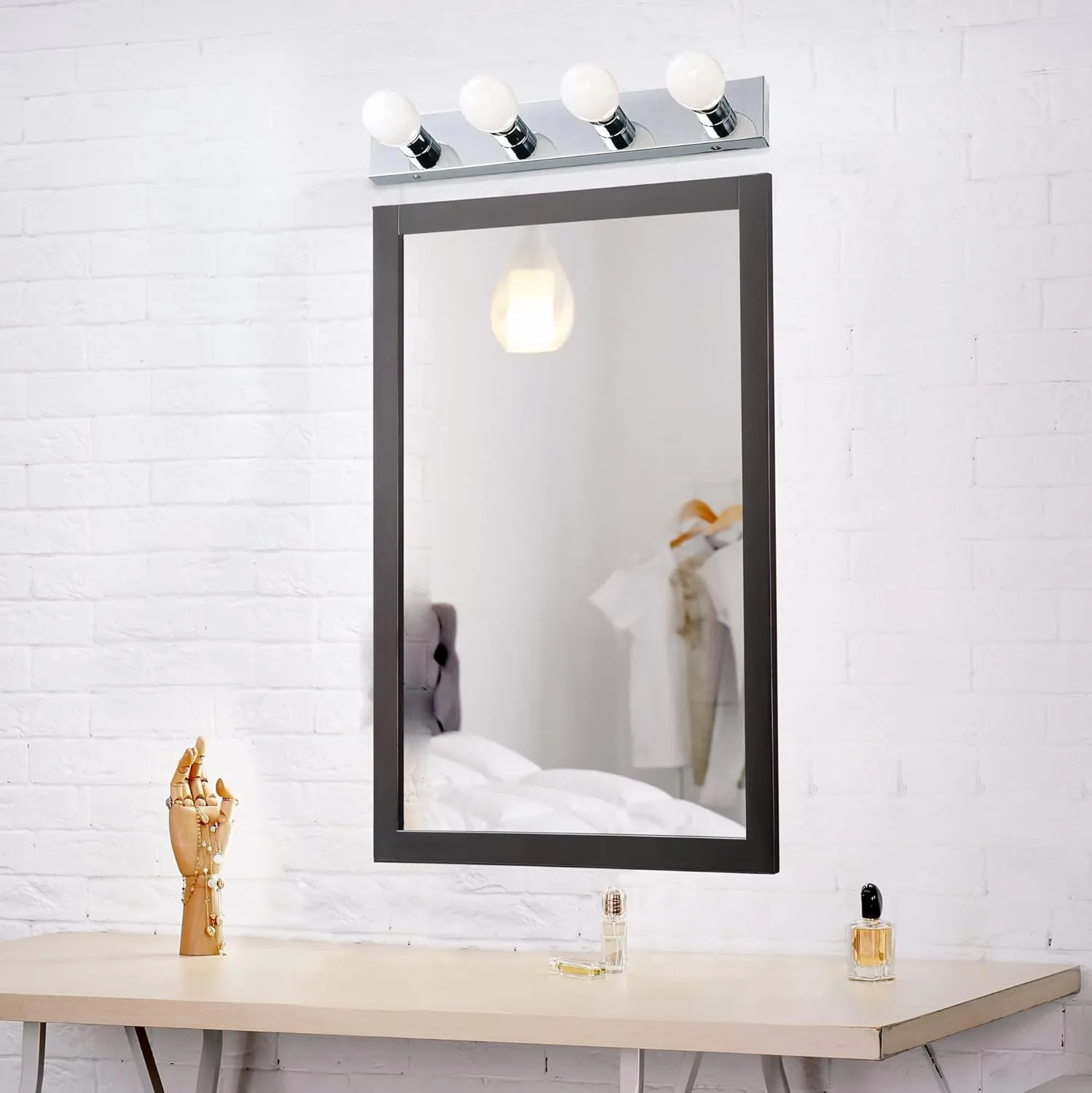 Design House 500892 4-Light Vanity Strip Light Contemporary Dimmable for Bathroom, Bedroom, Makeup Vanity, Polished Chrome - Image 7