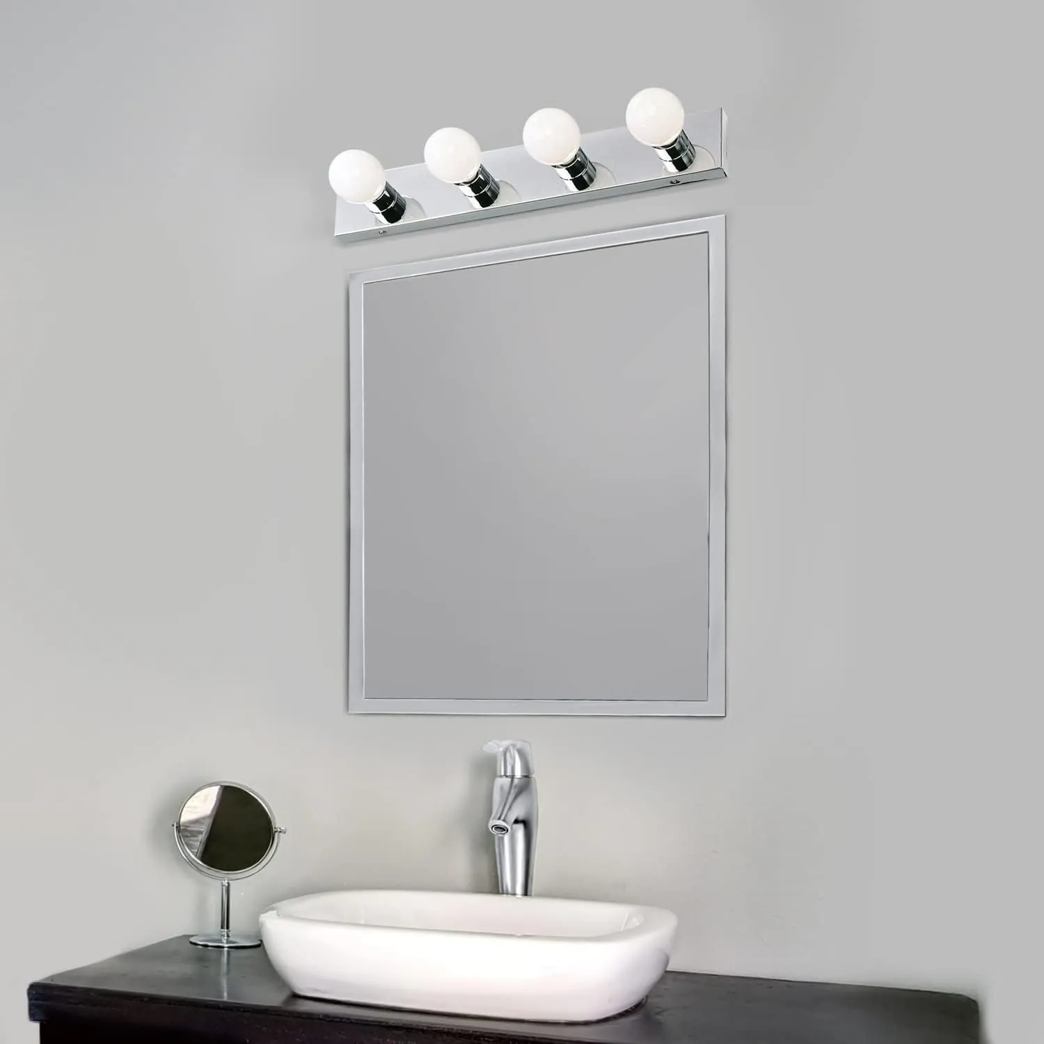Design House 500892 4-Light Vanity Strip Light Contemporary Dimmable for Bathroom, Bedroom, Makeup Vanity, Polished Chrome - Image 8