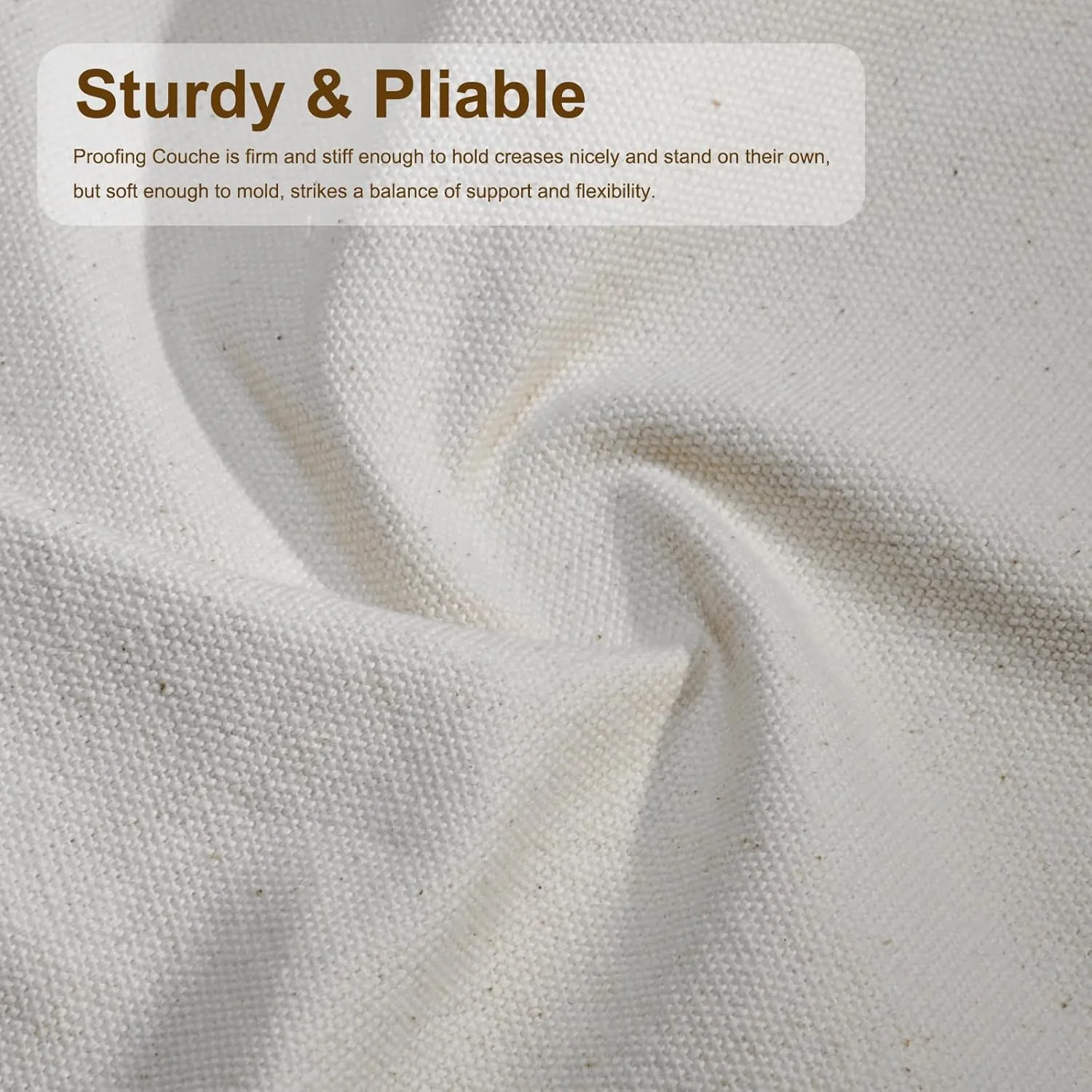 Dough Proofing Cloth 35"x26" Large, Professional Heavy Duty Bakers Couche for Bagutter Loaves, 100% Natural Unbleached Cotton Fabric Towel for French Baguettes, Shaping Tool for Bread Baking - Image 2