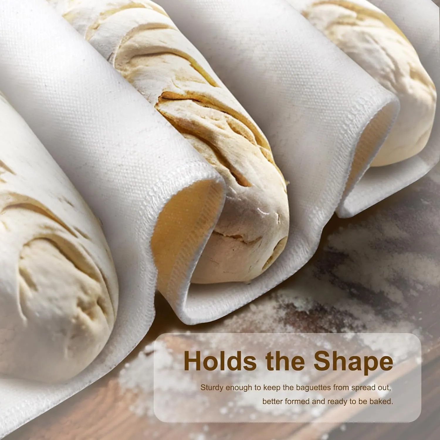 Dough Proofing Cloth 35"x26" Large, Professional Heavy Duty Bakers Couche for Bagutter Loaves, 100% Natural Unbleached Cotton Fabric Towel for French Baguettes, Shaping Tool for Bread Baking - Image 5