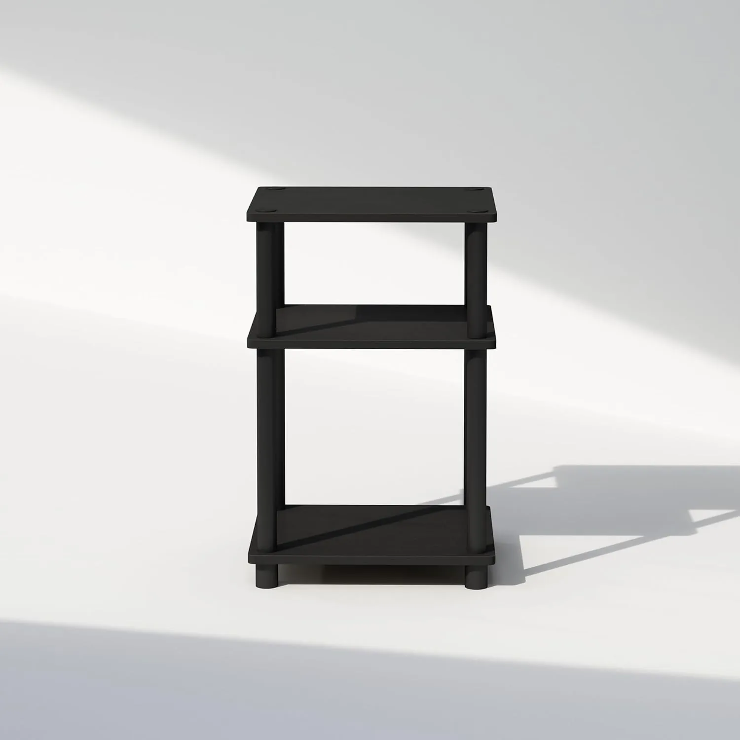 Furinno Just 3-Tier Turn-N-Tube Open Storage Nightstand, 1-Pack, Plastic Poles, Americano/Black - Image 7