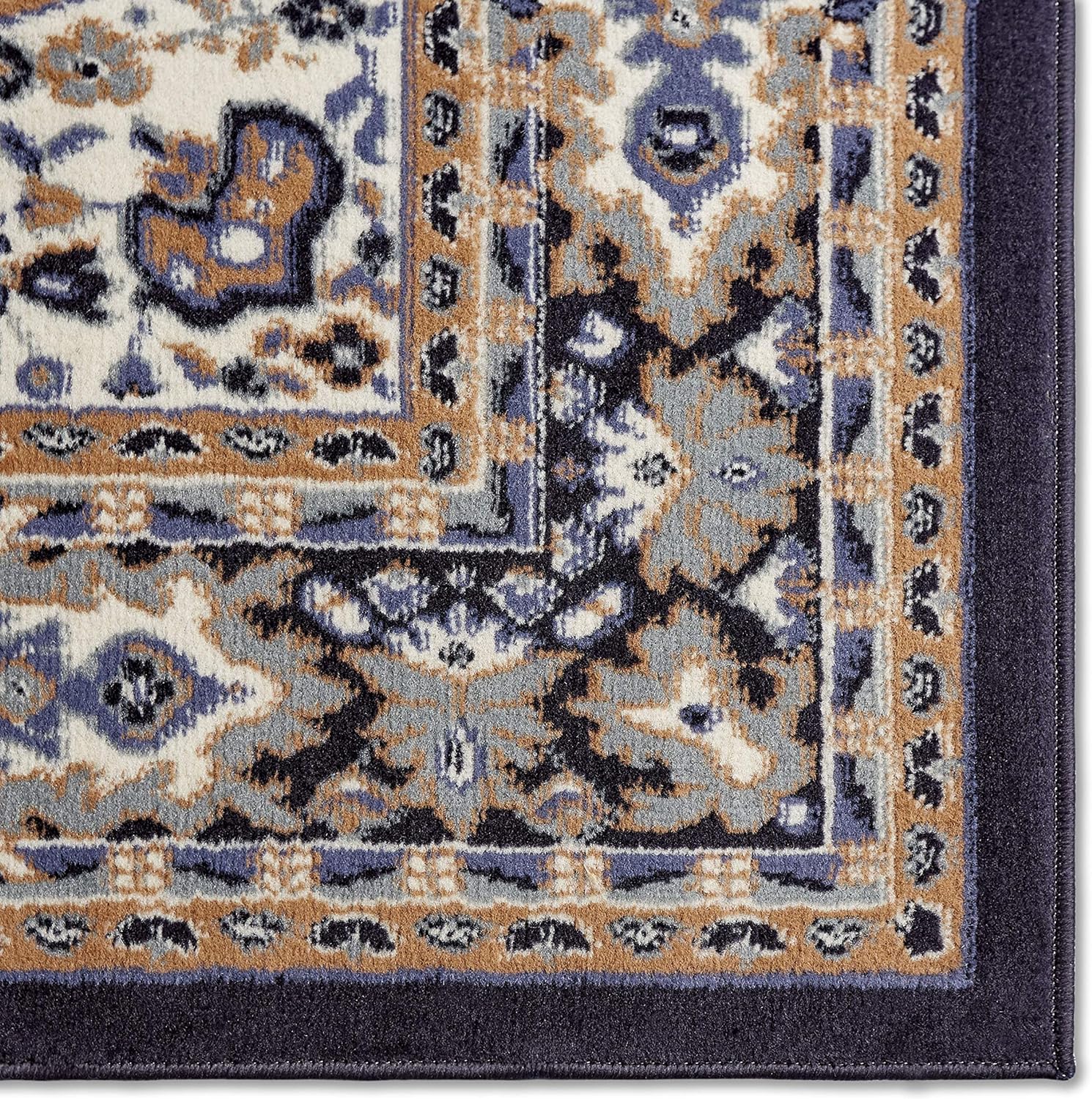 Home Dynamix Premium Sakarya Traditional Medallion Border Area Rug, Navy Blue/Brown, 7'8"x10'7" Rectangle - Image 4