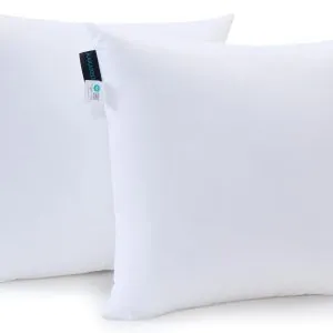 KAKABELL 18x18 Pillows Insert,Throw Pillows Insert (Pack of 2, White), 100% Cotton Cover, Down Alternative Bed and Couch Pillows, Luxury Soft and Cozy Indoor and Outdoor Decorative Pillows