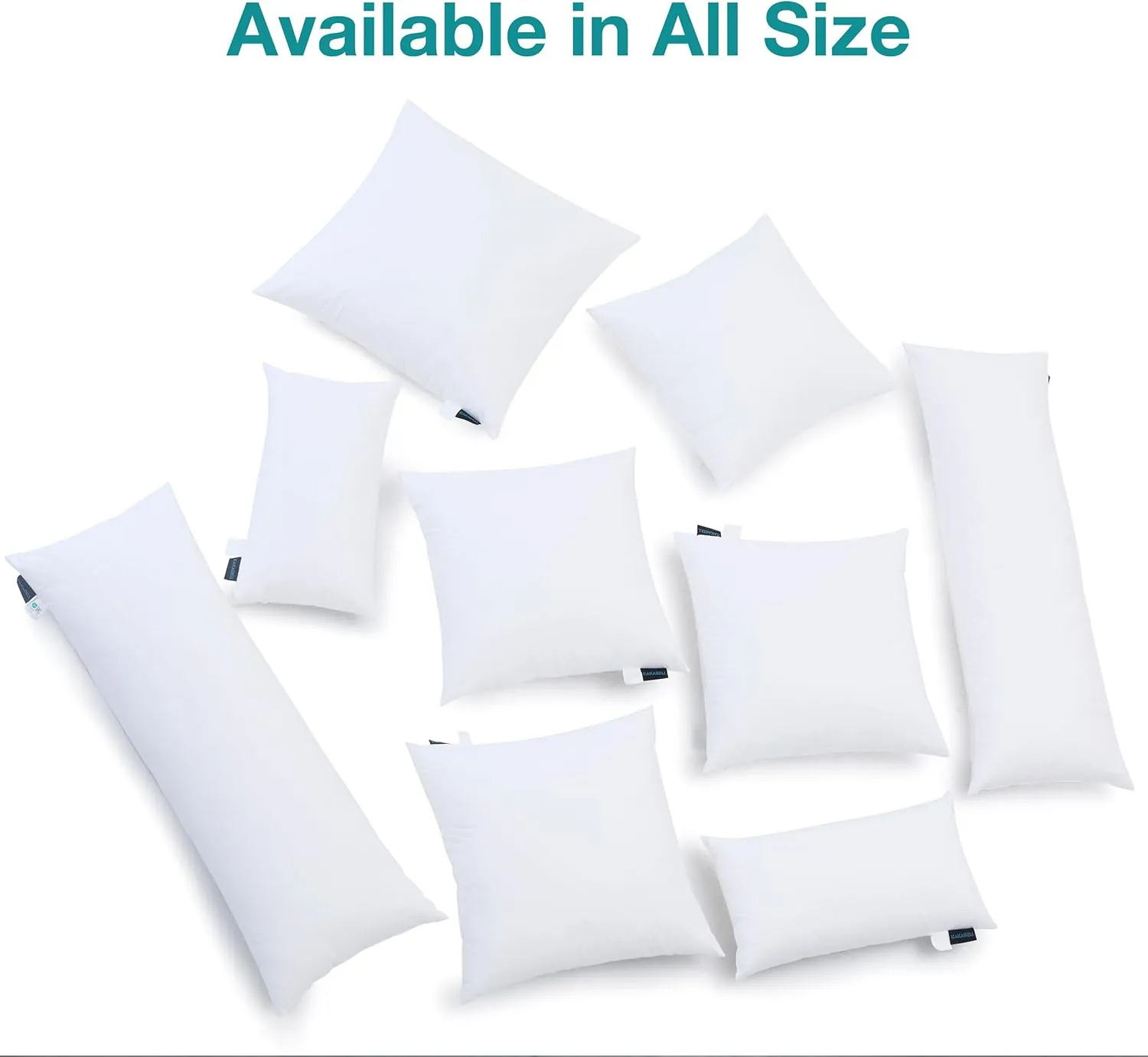 KAKABELL 18x18 Pillows Insert,Throw Pillows Insert (Pack of 2, White), 100% Cotton Cover, Down Alternative Bed and Couch Pillows, Luxury Soft and Cozy Indoor and Outdoor Decorative Pillows - Image 7