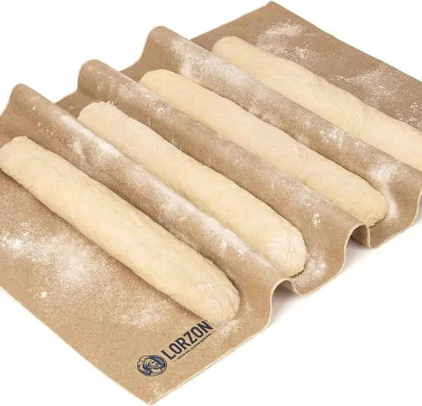 Natural Linen Bakers Couche 39.4"x24", Heavy Duty Proofing Cloth for Baking Baguette Loaves