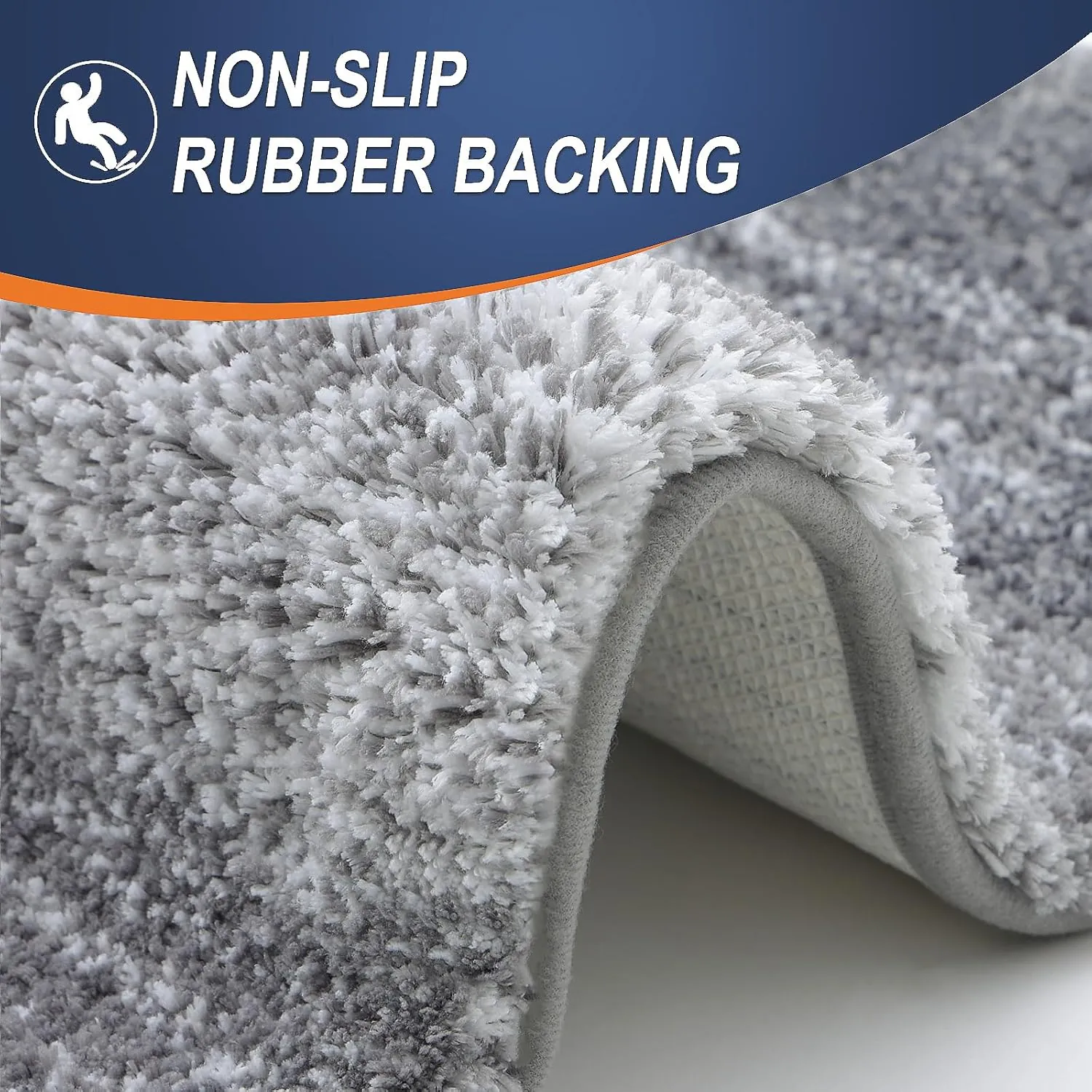 OLANLY Bathroom Rugs 30x20, Extra Soft Absorbent Chenille Bath Rugs, Non-Slip, Dry Quickly, Machine Washable, Bath Mats for Bathroom Floor, Tub and Shower, Grey - Image 5