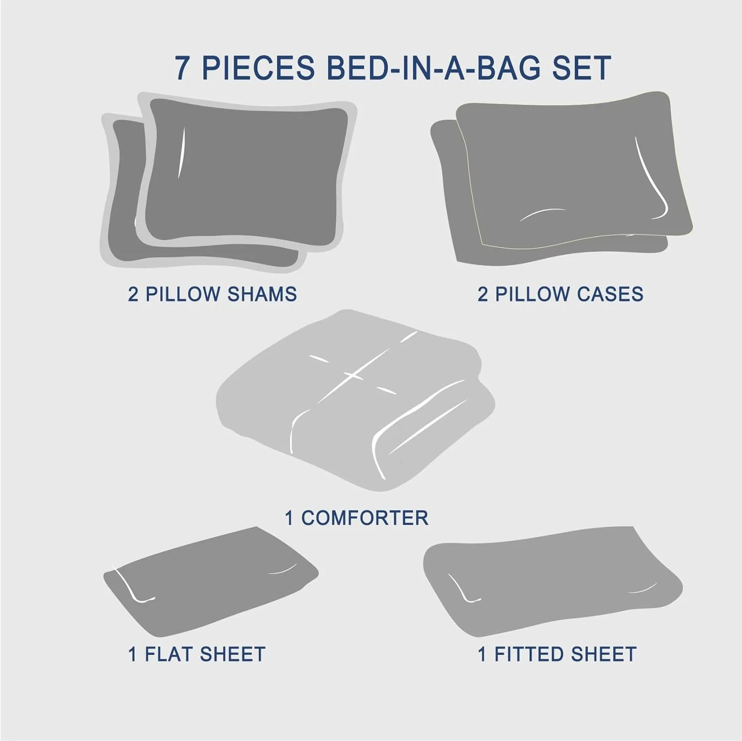 Queen Comforter Set 7 pieces, Olive Green Seersucker Bed in a Bag with Comforter and Sheets, All Season Bedding Sets with 1 Comforter, 2 Pillow Shams, 2 Pillowcases, 1 Flat Sheet, 1 Fitted Sheet - Image 7