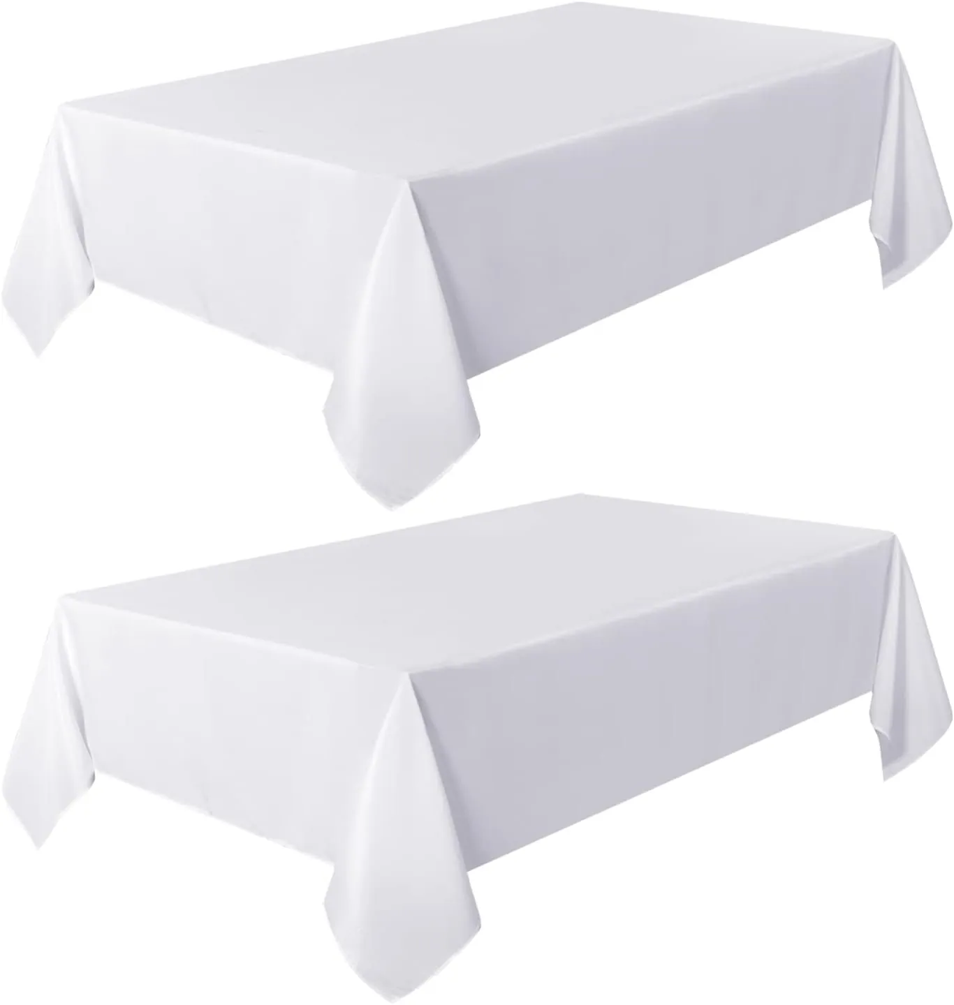 sancua 2 Pack White Tablecloth 60 x 102 Inch, Rectangle 6 Feet Table Cloth - Stain and Wrinkle Resistant Washable Polyester Table Cover for Dining Table, Buffet Parties and Camping - Image 8