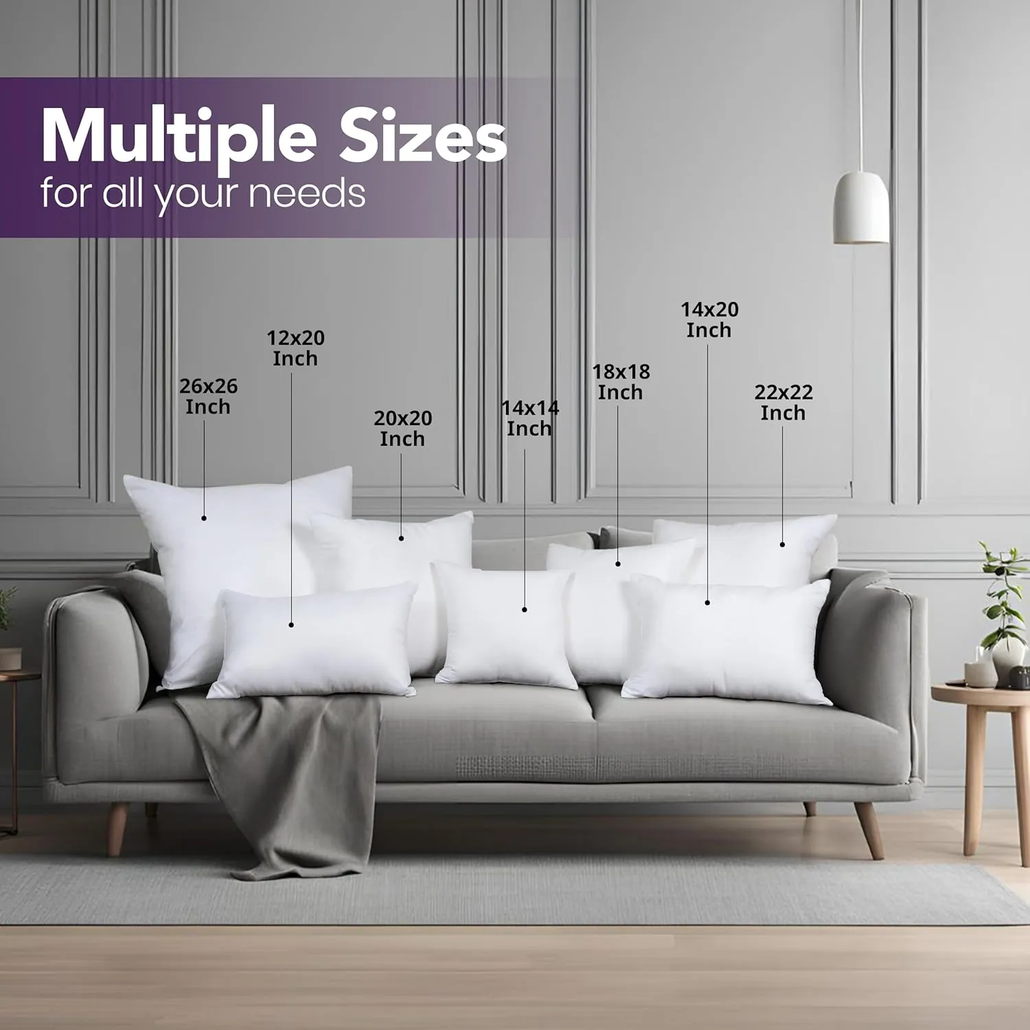 Utopia Bedding Throw Pillows (Set of 4, White), 18 x 18 Inches Pillows for Sofa, Bed and Couch Decorative Stuffer Pillows - Image 2