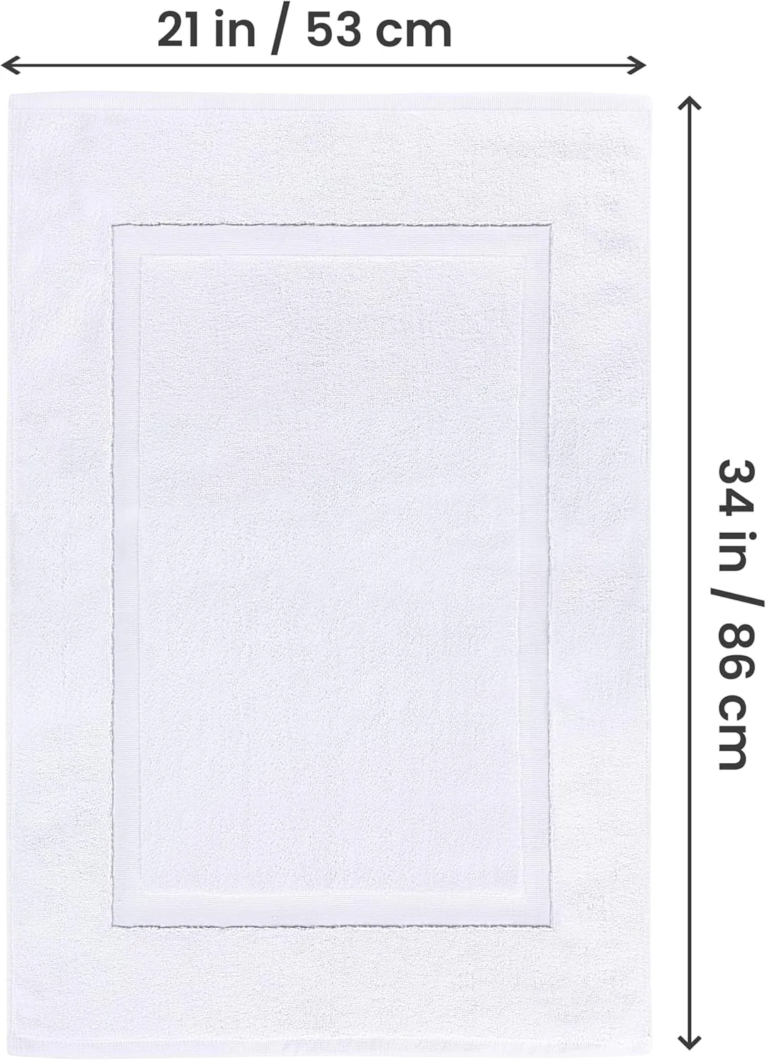 Utopia Towels Cotton Banded Rug Bath Mats, [Not a Bathroom Rug] 21x34 Inches, 100% Ring Spun Cotton - Highly Absorbent and Machine Washable Shower Bathroom Floor Towel, White, 2 Pack - Image 2