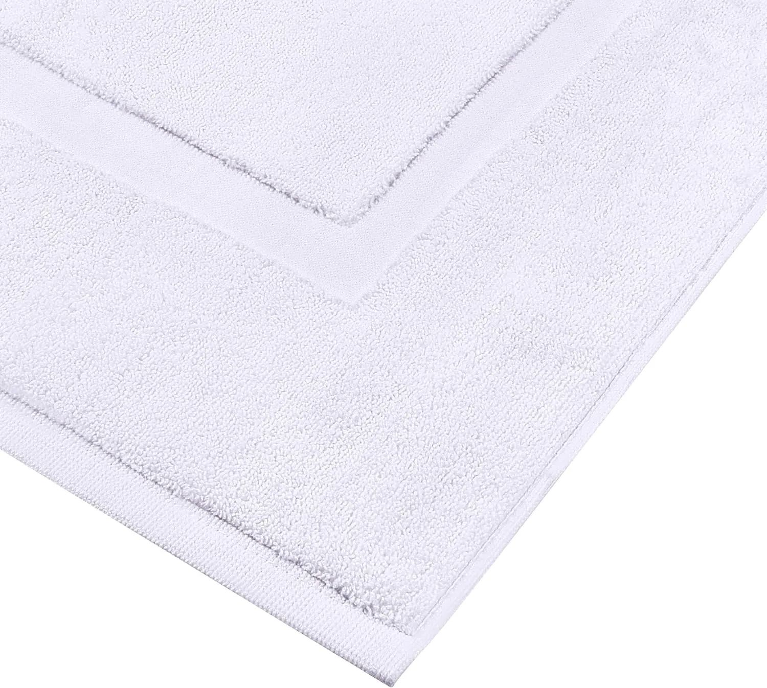 Utopia Towels Cotton Banded Rug Bath Mats, [Not a Bathroom Rug] 21x34 Inches, 100% Ring Spun Cotton - Highly Absorbent and Machine Washable Shower Bathroom Floor Towel, White, 2 Pack - Image 3