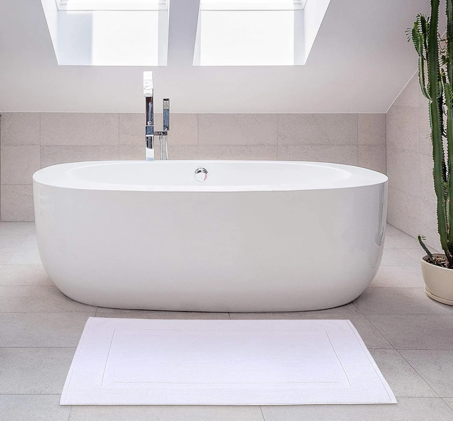 Utopia Towels Cotton Banded Rug Bath Mats, [Not a Bathroom Rug] 21x34 Inches, 100% Ring Spun Cotton - Highly Absorbent and Machine Washable Shower Bathroom Floor Towel, White, 2 Pack - Image 8